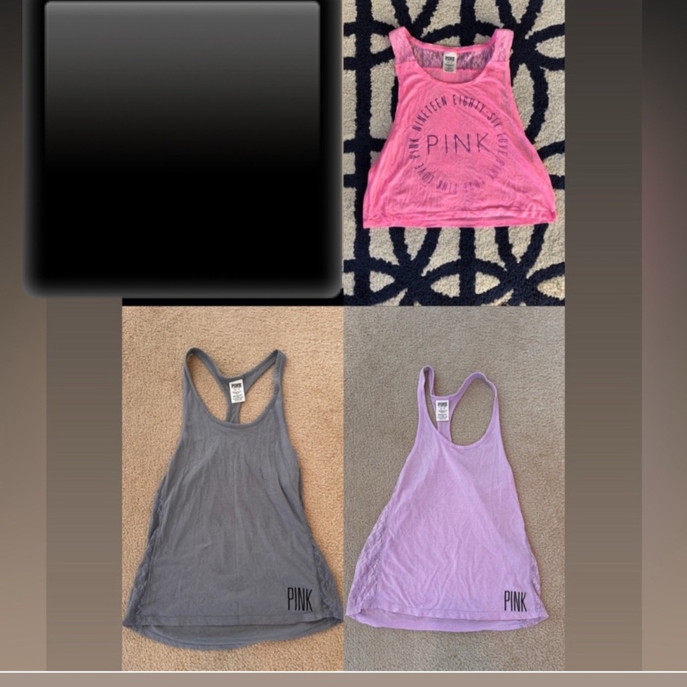 3 Victoria’s Secret PINK tank tops size XS